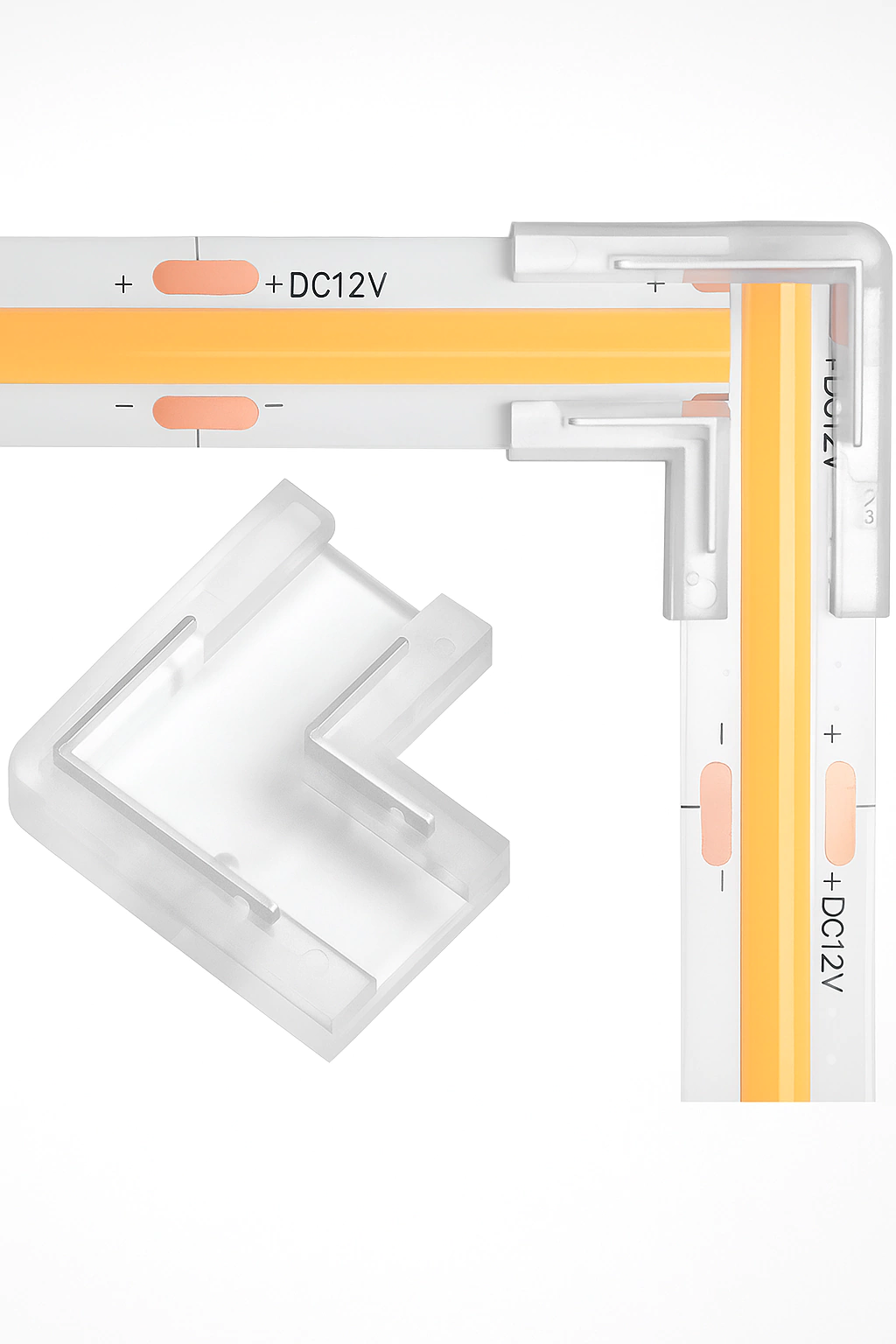 Emenda Curva L Cristal 8mm